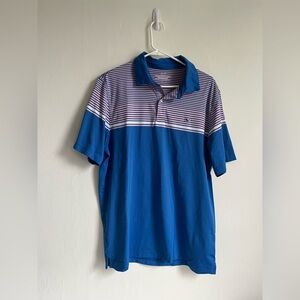 LARGE vineyard vines short sleeve polo performance top shirt blue white pink